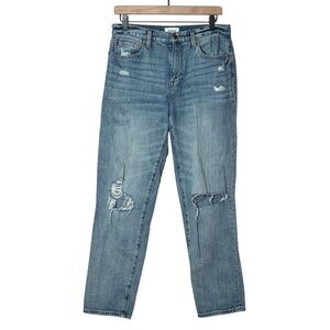 Pistola Presley High-Rise, Straight-Leg Distressed Jeans, Size 28